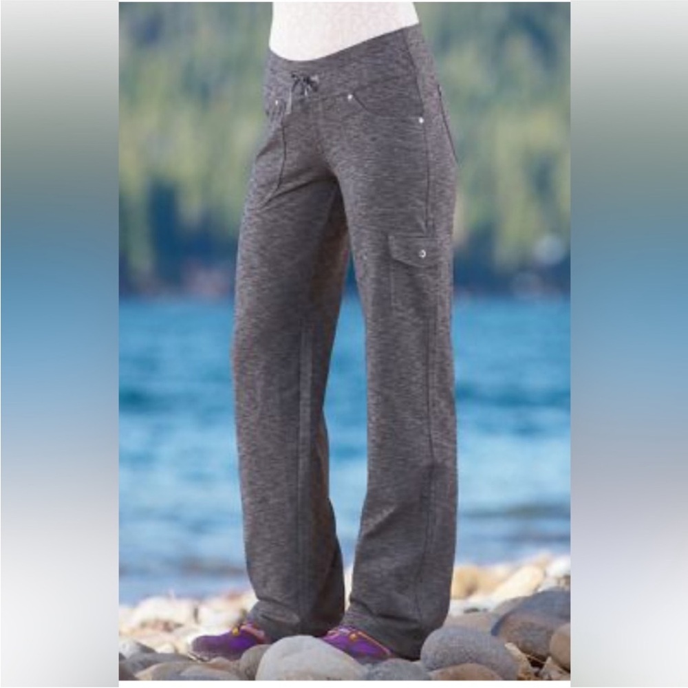 KUHL Cozy Blue/Gray Drawstring Cargo Wide-Leg Lounge Pants Size 6
